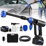 Klrswp Cordless Power Washer Portable, 800 PSI High Pressure Washer Gun,15000mAh Battery Operated Power Washer with 6-in-1 Adjustable Nozzle, Handheld Pressure Washer for Car, Home& Patio Cleaning