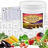 Heaven’s Harvest “10 Year Garden” Survival Seed Bank Kit | Over 25k Non-GMO Heirloom Vegetable Survival Seeds + 2 Free Bonus Items: Clyde’s Garden Planner + Seed Vault Storage Drum for 10 Year Storage