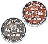 Viking Revolution Mustache Wax 2 Pack - Beard & Moustache Wax for Men - Strong Hold Helps Train Tame & Style (Citrus & Sandalwood, 2 pack)