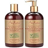 SheaMoisture Shampoo and Conditioner Set, Manuka Honey, Mafura Oil, Baobab Oil & Fig Extract, Hydrate + Replenish, Vitamin C, Sulfate Free & Hair Color Safe, Deep Conditioning, 13 Fl Oz Ea