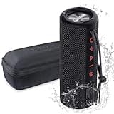 XENEO X21 Portable Outdoor Wireless Bluetooth Speaker Waterproof with FM Radio, Micro SD Card Slot, AUX for Shower - Hard Travel Case Included