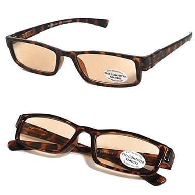 VeryHobby Pro Computer Anti Reflective Tinted Lens UV Protection Reading Glasses (+1.50, Tortoise Brown)