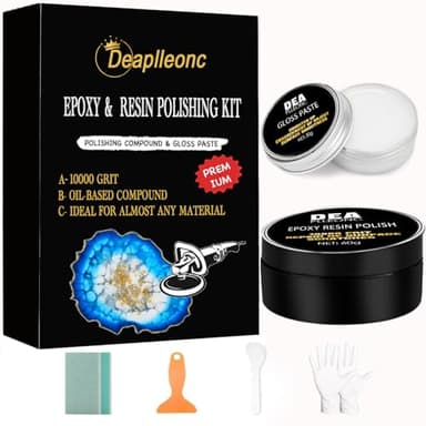 Epoxy Resin Polishing Kit, Epoxy Resin Polishing Compound is Specially Formulated for High-Gloss Finishes, Removing Surface Scratches and Restoring The Luster