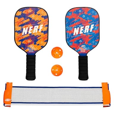 NERF Tabletop Pickleball Set - Mini Tabletop Pickleball Game - Retractable Net Up to 5 Feet - Fits Most Tables