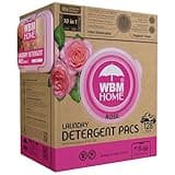WBM Home 5-in-1 Laundry Pods, Total 128 Count, High Efficiency, Ultra Concentrate with Powerful Stain Lifter Technology, Fabric Softener With Rose Extracts, Detergent Pods