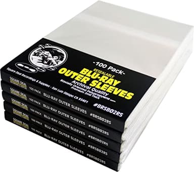 12mm Blu-Ray Resealable Sleeves - Compatible with Blu-Ray, Xbox One, and HD-DVD (500 sleeves)