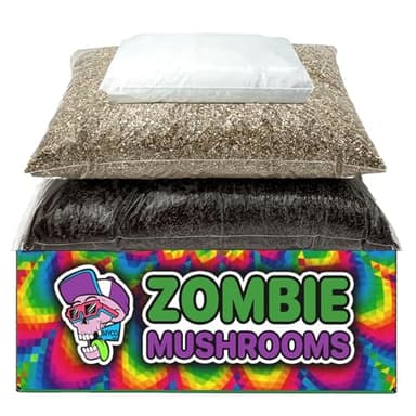 Zombie Mushrooms CVG Mushroom Substrate Bag, 5lb Mega Bag, Pasturized, Coco Coir + Vermiculite + Gypsum, Pre-Hydrated and Ready to Use (Dry Mushroom Subrate Mix)