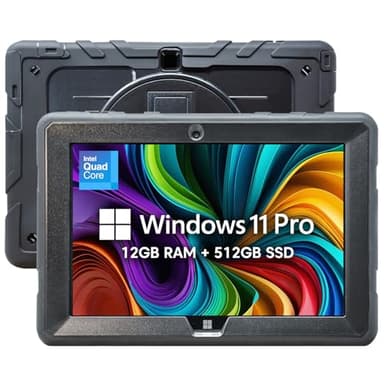 Fusion5 10.1" Windows 11 Full HD Rugged Tablet PC - Intel 13th Gen - FWIN232 PRO N5 Ultra Slim Windows Tablet Computer - 8GB RAM, 512GB SSD, 10 Inch, 5G WiFi, HD Webcam, Micro HDMI, Expandable Storage