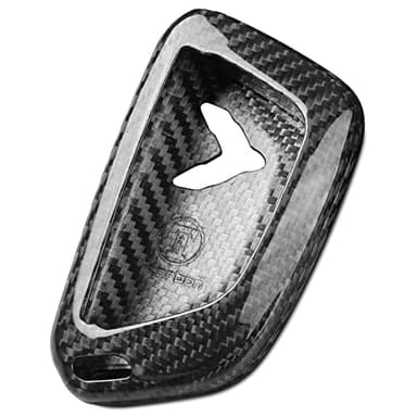T-carbon Key Fob Case Cover Compatible with Corvette C8 2020 2021 2022 2023 2024 2025 2026 Real Glass Fiber Key Fob Case Compatible with Chevrolet C8 Corvette Car Remote Control Key(Silver Black)