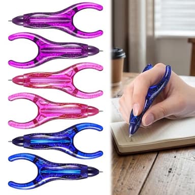 HappyAlley 6 Pack Ergonomic Pen, Ballpoint Pens for Arthritic Hands and Low Grip Strength, Ergonomic Pens for Writing, Suitable For Those With Arthritis, Carpal Tunnel, Black Ink