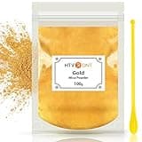 HTVRONT Gold Mica Powder for Epoxy Resin - 3.5 oz (100 g) Nature Epoxy Resin Pigment Powder, Easy to Mix Mica Powder for Candle Making, Soap Making, Lip Gloss, Bath Bomb