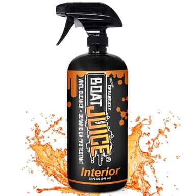 Boat Juice 2in1 Interior Boat Cleaner & Protectant Spray | Vinyl Boat Seat Cleaner + Ceramic UV Protection | Also for Upholstery, Carpet | Marine Detailing, Orange Creamsicle Scent, Made in USA (32oz)