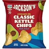 Jackson’s Potato Classic Kettle Chips with Sea Salt (1oz, Pack of 15) - Made with Premium Avocado Oil - Allergen-friendly, Gluten Free, Peanut Free, Vegan, Kosher - Shark Tank Product