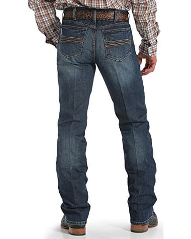 Cinch Men's Silver Label Slim Fit Jean, Performance Dark Stonewash, 28W x 32L