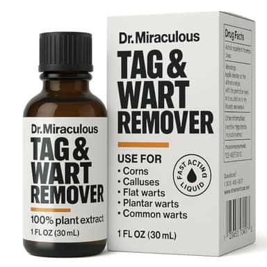 Dr. Miraculous Fast-Acting Wart Remover Freeze Off, Liquid Corn Remover, Skin Tag Removal, Corn Removers for Bottom of Foot, Wart Removal for Plantar Wart, Genital Wart, Callus. NDC: 85587-003-01