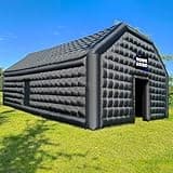 WARSUN 30x20x13Ft Inflatable Nightclub with Blowers 680W+680W Large Black Inflatable Nightclub Party Tent for Adults Cube Gazebo Event House for Birthday Wedding Christmas Raves Dance Floor Yard Party