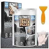 Asphalt Crack Filler, High Elasticity Asphalt Driveway Crack Filler, Self Leveling Asphalt Sealant for Filling in Cracks on Asphalt Driveway and Road, Blacktop Concrete Joint Filler 17.6 Floz