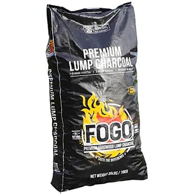 FOGO Premium Oak Restaurant Grade All-Natural Hardwood Medium and Small Sized Lump Charcoal for Grilling and Smoking, 35 Pound Bag