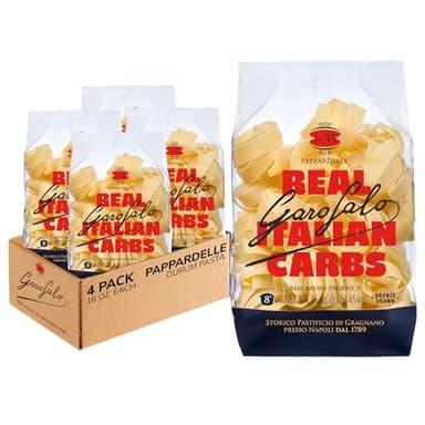 Garofalo - Premium Durum Wheat Semolina Pappardelle Pasta, Italian Made, Bronze-Drawn, Al-Dente, One-Ingredient Pasta (4 pack)