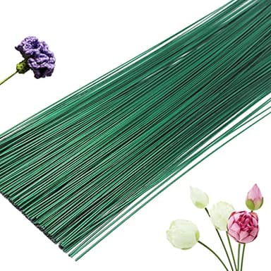 200 Pcs Floral Flower Stem Wire,16 Inch 22 Gauge Floral Stems,Green Crafting Floral Stem for Flower Arrangements DIY,Bouquent Stem Wrapping and Crafts