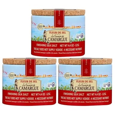 Le Saunier De Camargue | French Fleur Del Sel | Finishing Sea Salt, 4.4 oz (Pack of 3)