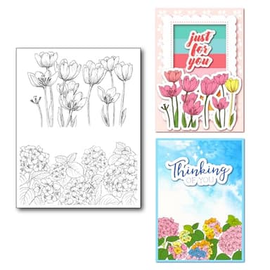 Arrietty Beautiful Orchid Background Hydrangea Flowers Background Clear Stamps for Card Making Decoration and DIY Scrapbooking
