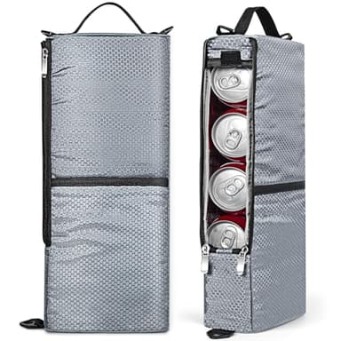 MIAOJIE Golf Cooler Bag - Golf Accessories Gifts for Men Women Holds 6 Beer Cans or 2 Wine Bottles, Fits in Golf Bags Insulated Beer Cooler for Golfing, Beach Days, Picnic - Grey