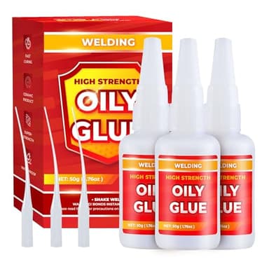 3 PCS Welding High-Strength Oily Glue, Welding Super Glue Gel Instant Adhesive Powerful Universal Glue for Metal, Plastic, Wood, Glass, Ceramics, Leather