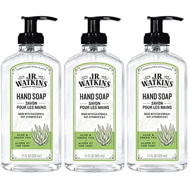 J.R. Watkins Gel Hand Soap, 3 Pack of 11 Fl Oz, Aloe & Green Tea