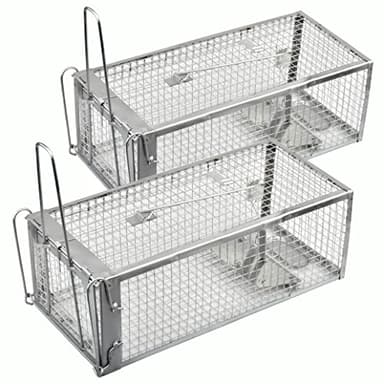 Anyhall 2-Pack Live Rat Traps Humane Chipmunk Mouse Vole Hamster Cage Traps