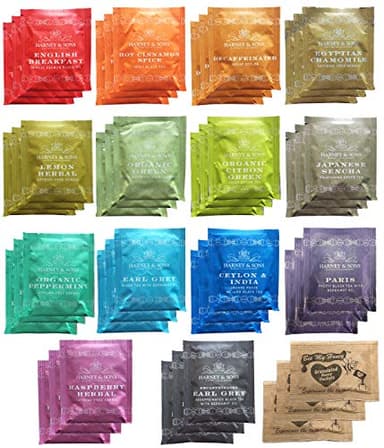 Harney & Sons Assorted Tea Bag Sampler Bundle 42 Count With Honey Crystal Packs Great for Birthday, Hostess and Co-worker Gifts, Tea Set Gifts, Tea Variety Pack