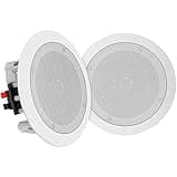 Pyle Pair 8" Bluetooth Flush Mount In-wall In-ceiling 2-Way Universal Home Speaker System Spring Loaded Quick Connections Polypropylene Cone Polymer Tweeter Stereo Sound 250 Watts (PDICBT852RD)