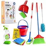 Play22 Kids Cleaning Set 12 Piece - Toy Cleaning Set Includes Broom, Mop, Brush, Dust Pan, Duster, Sponge, Clothes, Spray, Bucket, Caution Sign, - Toy Kitchen Toddler Cleaning Set - Original