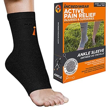 Incrediwear Ankle Sleeve – Ankle Brace for Joint Pain Relief, Sprained Ankle Support, Arthritis, Inflammation Relief, and Circulation, Ankle Support for Women and Men (Black, Large)