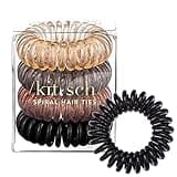 Kitsch Spiral Hair Ties for Women, Coil Hair Ties for Thick Hair, No Crease Hair Tie, Spiral Hair Ties No Damage, Hair Coils & Phone Cord Hair Ties for Thin Hair, Hair Ties Spiral, 4pcs (Brunette)