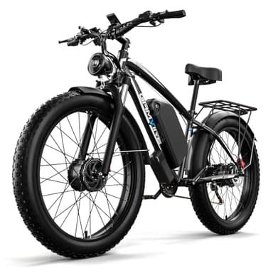 GAMVIRE (24"-V7PRO-White E-Bike for Adults, 4000WPeak 5000W Dual Motor Electric Bike, 52V 32AH 45MPHUp to 90 Miles EBike, 7-Speed Front Suspension Fat Tire Mountain Electric Bicycle