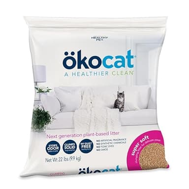 ökocat Super Soft Wood Clumping Cat Litter, Unscented, 22 pounds XL - Natural Ingredients, Stops Odor, Clumps Solid, 99% Dust Free, Great for All Cats, Sensitive Paws, Kittens