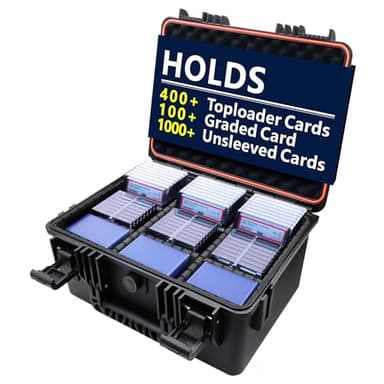 Graded Card Storage Box for Baseball - Trading Card Storage Box with Adjustable Dividers Fits PSA BGS SGC Slabs | Waterproof Hard Cases for Sports Cards, Top Loader, Magnetic | Toploader Storage Box