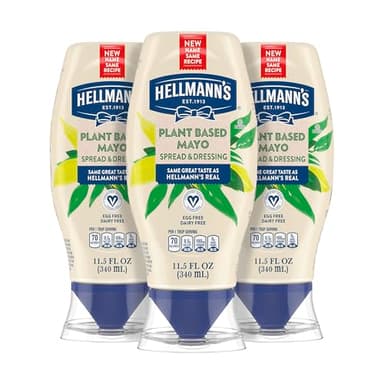 Hellmann's Vegan Dressing and Spread Vegan 3 Ct for a Rich, Creamy Plant-Based Alternative to Mayo Same Great Taste, Plant Based, Free From Eggs 11.5 oz