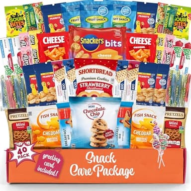Snacks Variety Pack (40 Count) Easter Snack Box Care Package - Snack Packs Variety Box with Chips & Cookies - Easter Basket for Adults, Kids & Teens, Birthday Gift, College Students & Office Treats