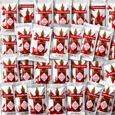 Sriracha Sauce Packets, 20 Count – Single Serve Hot Sauce Sachets (6g Each) – Spicy Red Jalapeño Condiment for Travel, Lunch Box, Restaurant & Catering