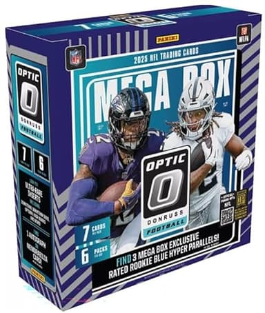 NEW 2025 Donruss OPTIC Sealed Football Card MEGA Box - 1 Autograph or Memorabilia Card Per Box!