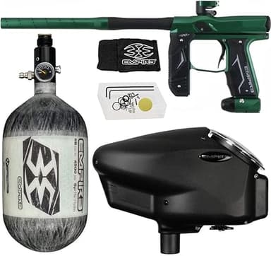 Empire Axe 2.0 Competition Paintball Gun Package Kit w/Air Tank and Halo Too Loader (Halo Loader Grey, Dust Green/Dust Black)