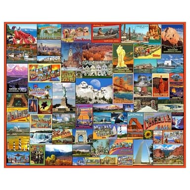 White Mountain Puzzles Best Places in America - 1000 Piece Jigsaw Puzzle