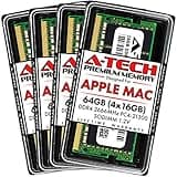 A-Tech 64GB Kit (4x16GB) RAM for Apple iMac 2019 & 2020 27 inch Retina 5K | DDR4 2666 MHz SODIMM PC4-21300 / PC4-21333 260-Pin SO-DIMM Memory Upgrade
