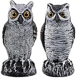 Hausse 2 Pack Fake Horned Owl Bird Scarecrow Decoy, Plastic Deterrents, Halloween Decoration, Nature Enemy Pest Repellent for Outdoor Garden Yard