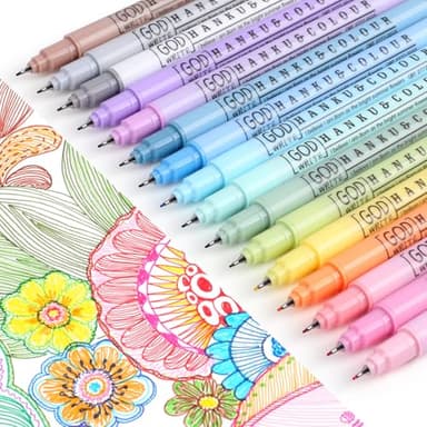 HANKU 0.38mm Fine Point Pen,16 Pack Colored Fineliner Bible Pens No Bleed Through,Extra Fine Tip Marker Pens for Bullet Journaling,Planner,Coloring,Bible Study Back to School Office Supplies
