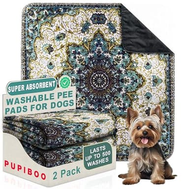 PUPIBOO Washable Pee Pads for Dogs and Cats - Super Absorbent Reusable Puppy Training Pads - 100% Waterproof, Leak-Proof & Non-Slip Whelping Pads for Pet Housebreaking