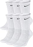 Nike Men's Dri-Fit Everyday Cushioned Crew Socks | Cotton (Everyday, White, Medium, 6 Pairs)