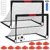 Kids Soccer Goals for Backyard Set - 2 of 4' x 3' Portable Soccer Goal Training Equipment, Pop Up Toddler Soccer Net with Soccer Ball, Soccer Set for Kids and Youth Games, Sports
